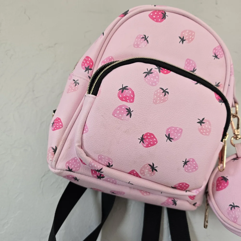 Pink Adorable Strawberry Backpack Claire's